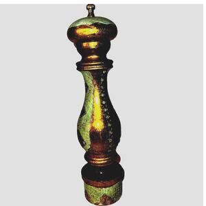 Vintage Italian Florentine Gilt Wooden Pepper Mill Machina Temperata 12 Inches